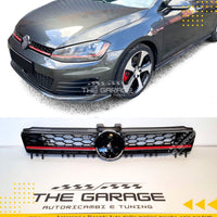 Griglia a NIDO D'APE per GOLF 7 12-17 Mascherina SPORT  Nero con Linea Rossa