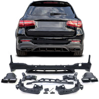 DIFFUSORE POSTERIORE + FINALI PER MERCEDES GLC X253 SUV 15-18 AMG LOOK