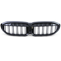 GRIGLIA Doppia Barra per BMW Serie 3 (2019-2022) G20 G21 pre-restyle NERO LUCIDO