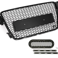 Griglia Calandra a Nido D'ape RS5 Look Nero Total Black per Audi A5 8T 2007-2011