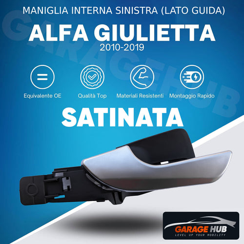 MANIGLIA Porta INTERNA✨SATINATA✨ALFA ROMEO GIULIETTA ANTERIORE SX SINISTRA GUIDA