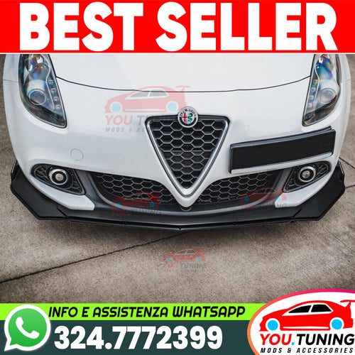FRONT LIP SPOILER FRONTALE SOTTO PARAURTI ALFA GIULIETTA LUCIDO NERO ABS