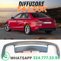 DIFFUSORE Silver LOOK S4 per AUDI A4 B8 2012-2015 con paraurti S-LINE Output 2+2
