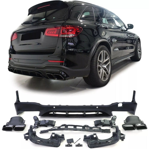 DIFFUSORE POSTERIORE + FINALI PER MERCEDES GLC X253 SUV 15-18 AMG LOOK