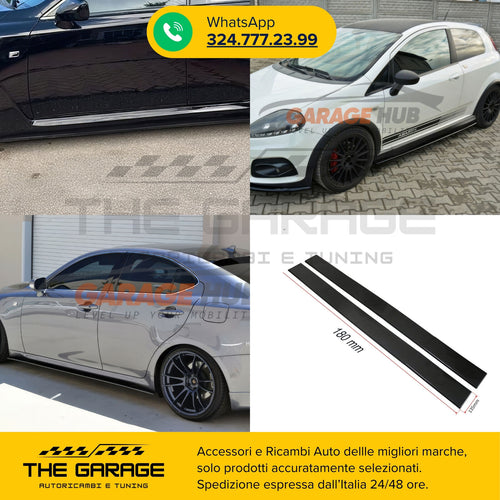 Sotto MINIGONNE NERO LUCIDO per AUDI A1, TT, GOLF 4 5 6 7, Peugeot 206 207