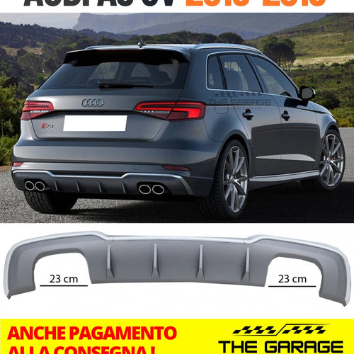 DIFFUSORE RS3 LOOK per Audi A3 8V SPORTBACK dal 2016-2019 (SOLO PER S-LINE) silv