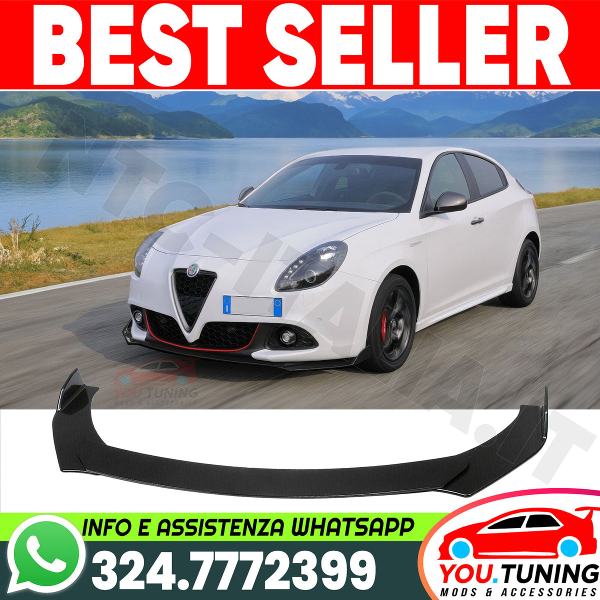 SOTTO PARAURTI LOOK VELOCE per ALFA ROMEO GIULIETTA LAMA SPLITTER FRONTALE – vista 12