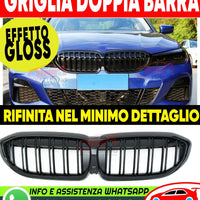 ✔️GRIGLIA ANTERIORE MSPORT 🅱️MW SERIE 3 G20 G21 BMW DOPPIA FASCIA NERO LUCIDO