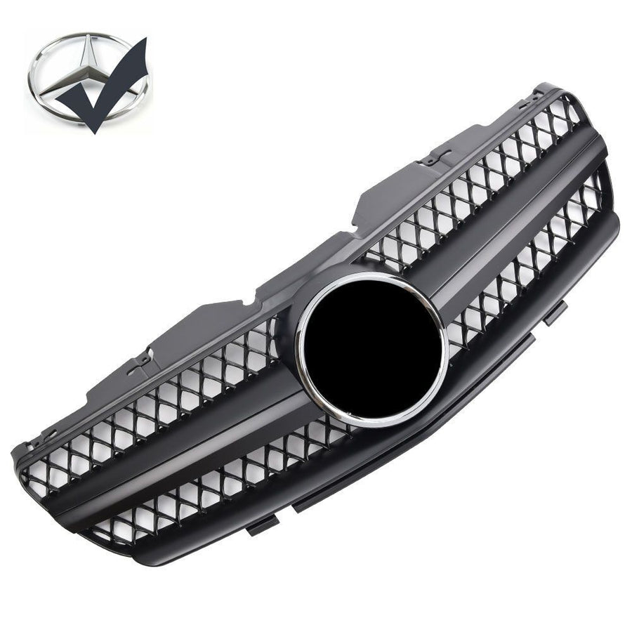 Griglia griglia sportiva per Mercedes R230 SL 2001-2006 nero opaco AMG LOOK