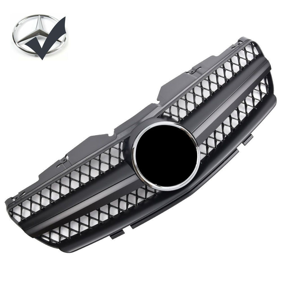Griglia griglia sportiva per Mercedes R230 SL 2001-2006 nero opaco AMG LOOK