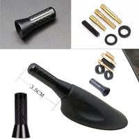 Antenna Estetica per auto Pinna TUNING Nera Carbon-Look Universale + Adattatori