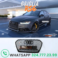Griglia a nido d'ape TOTAL BLACK RS6 Quattro Design per Audi A6 4G C7 2014-2018