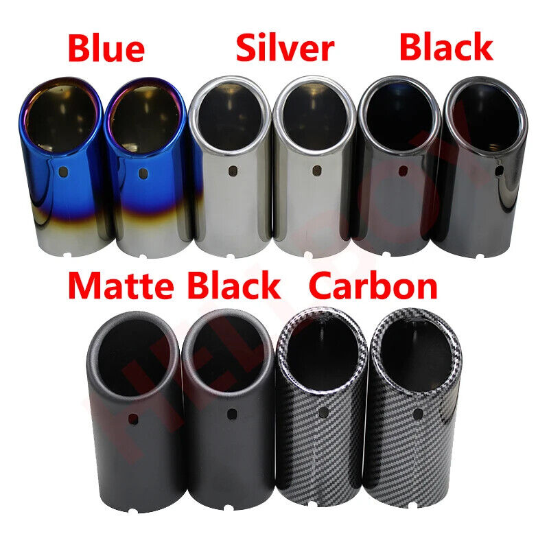 Terminale Scaric Auto Marmitta Blu / Carbon / Nero /Silver 85mm Curvato o Dritto