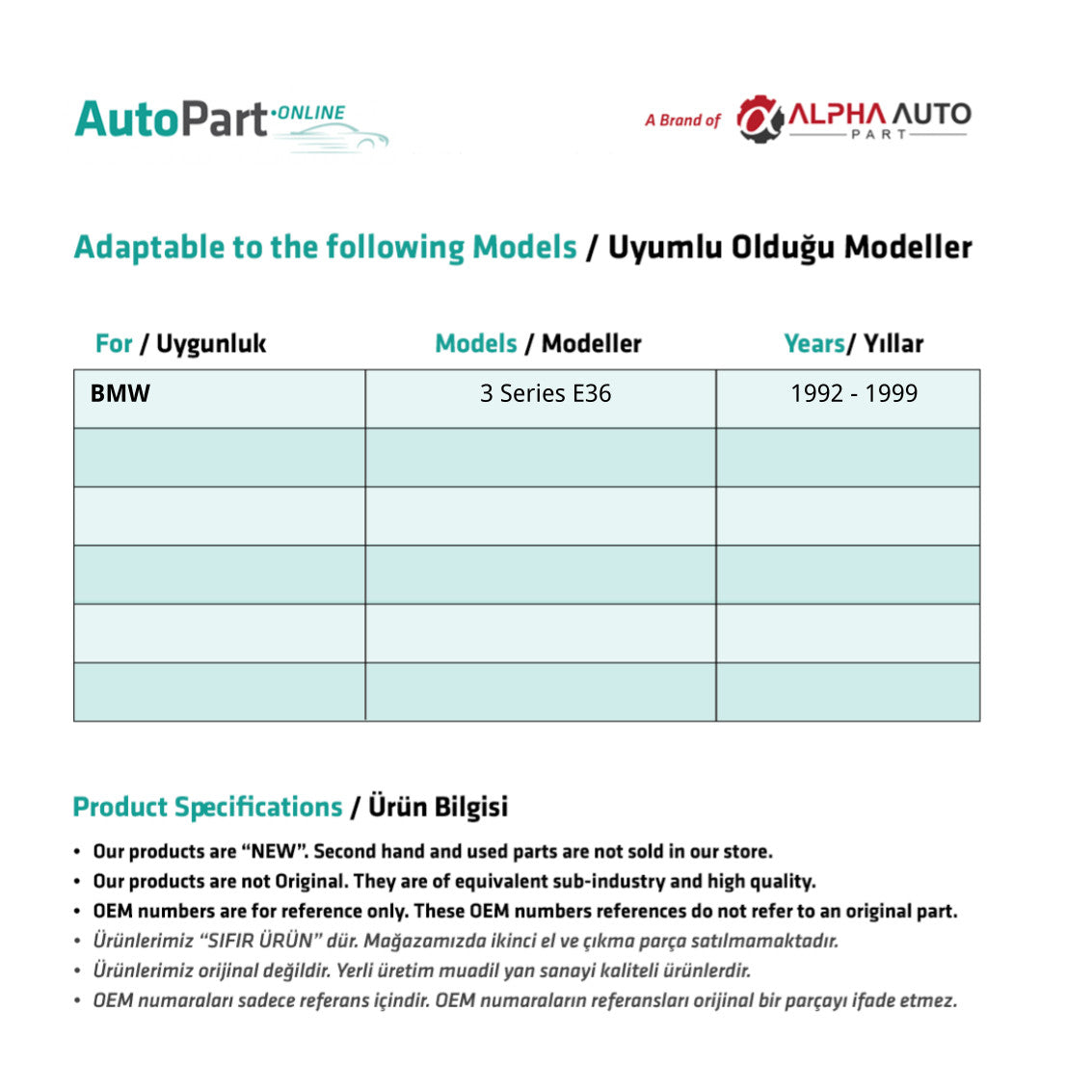Kit Riparazione Tetto Apribile BMW Serie 3 E36 - Sinistro – vista 5