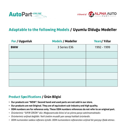 Kit Riparazione Tetto Apribile BMW Serie 3 E36 - Sinistro – vista 5