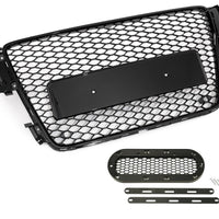 Griglia Calandra a Nido D'ape RS5 Look Nero Total Black per Audi A5 8T 2007-2011