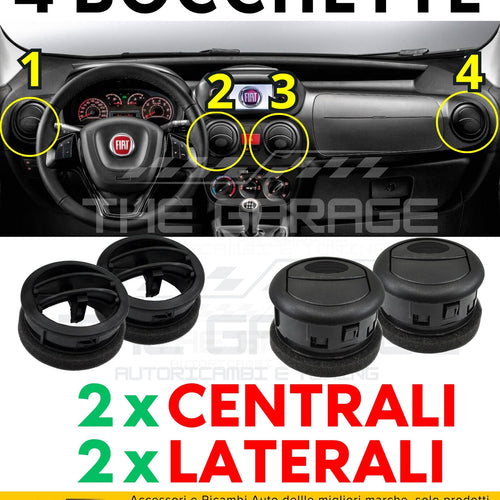 Set 4x Completo 2 LATERALI + 2 CENTRALI Bocchette Aria Fiat Fiorino Doblo Nemo
