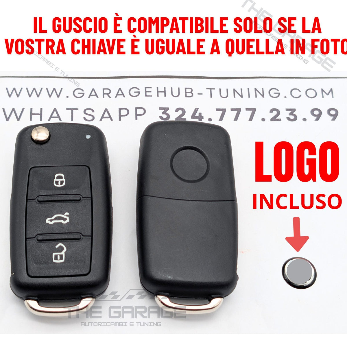 TELECOMANDO GUSCIO CHIAVE compatibile per VW GOLF 6, VI Polo 6R Passat B7 CC – vista 8