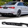 DIFFUSORE RS3 LOOK per Audi A3 8V BERLINA 2016-2019, (SOLO PER S-LINE) NERO