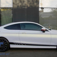 Decalcomanie laterali Adesivo in vinile nero opaco per MERCEDES Classe C C205 Co