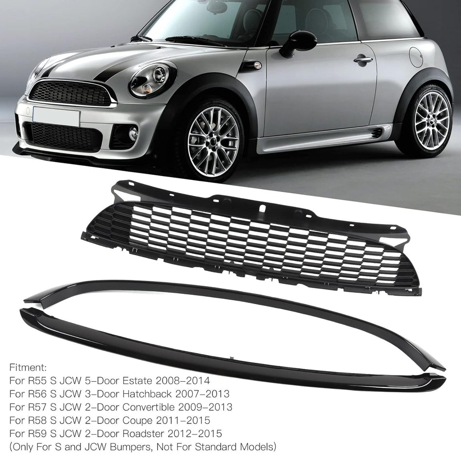 Set 3 pezzi Griglia Nido d' Ape per Mini Cooper R56 R57 R58 R59 (2006-2015) Nero