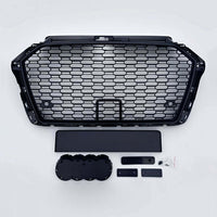 per AUDI A3 8V 2016-2020 Griglia Anteriore RS3 Look Nero Lucido