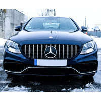 per Mercedes C W205 2014-2018 AMG Line Griglia Radiatore GT Look