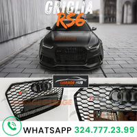 Griglia a nido d'ape TOTAL BLACK RS6 Quattro Design per Audi A6 4G C7 2014-2018