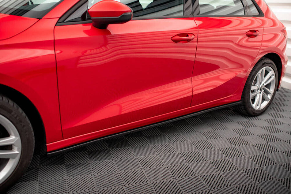 TOP SELLER Sotto Minigonne per AUDI A3 8P 8V 8Y *RS-Look* Laterali Nero ABS