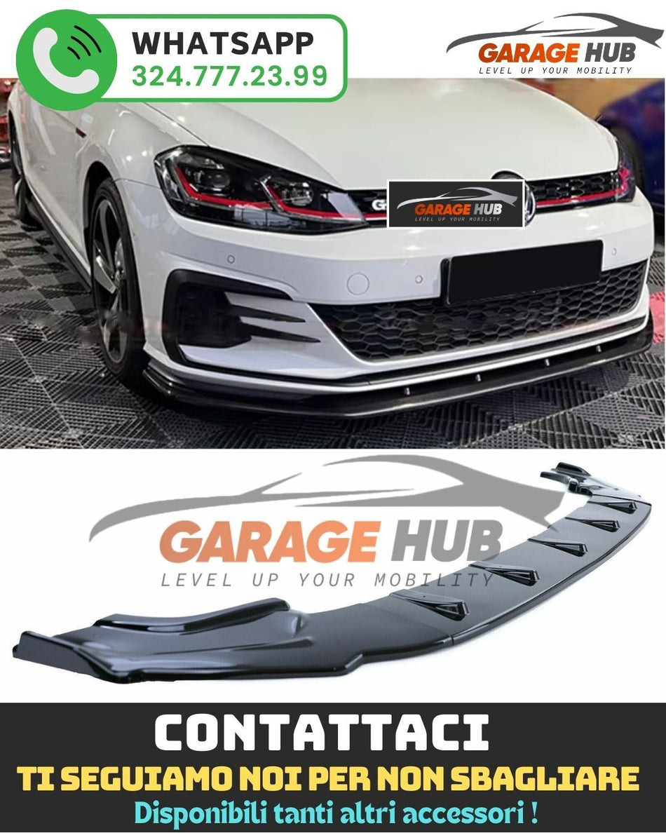 SPLITTER LAMA ANTERIORE  per ->  GOLF  7 7.5  - G T D / G T I Nero Lucido