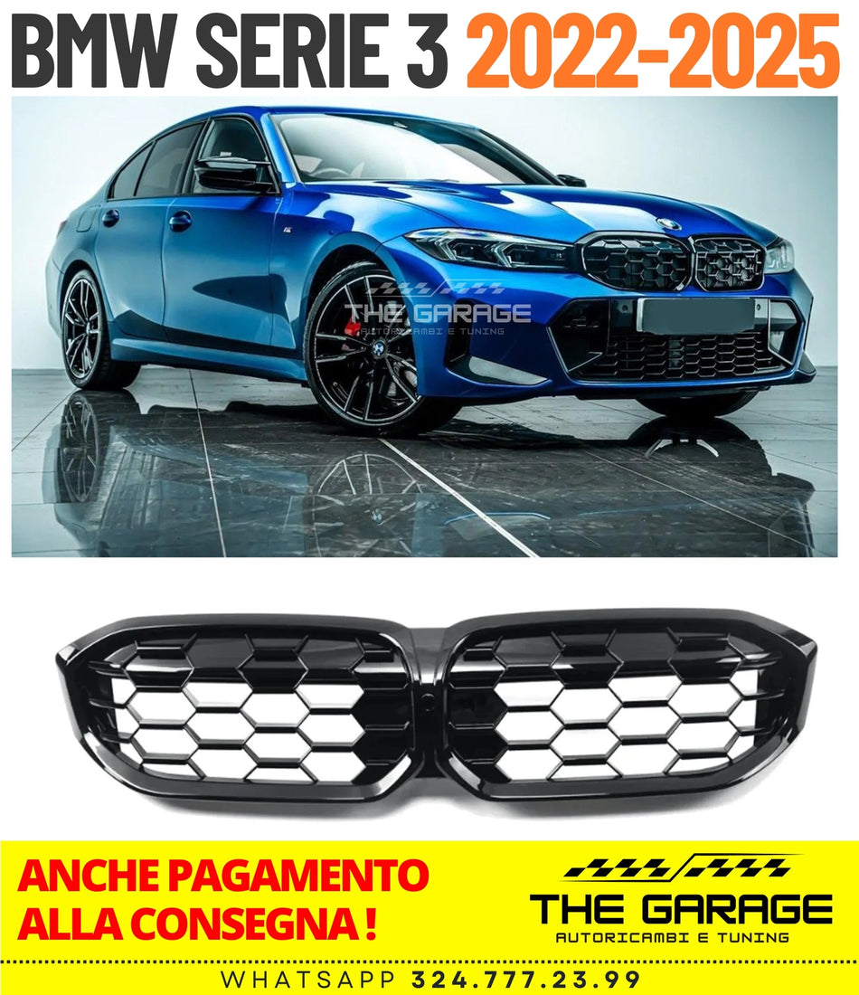 GRIGLIA a Nido d'Ape per BMW Serie 3 RESTYLYNG dal 2022+ G20, G21 NERO LUCIDO