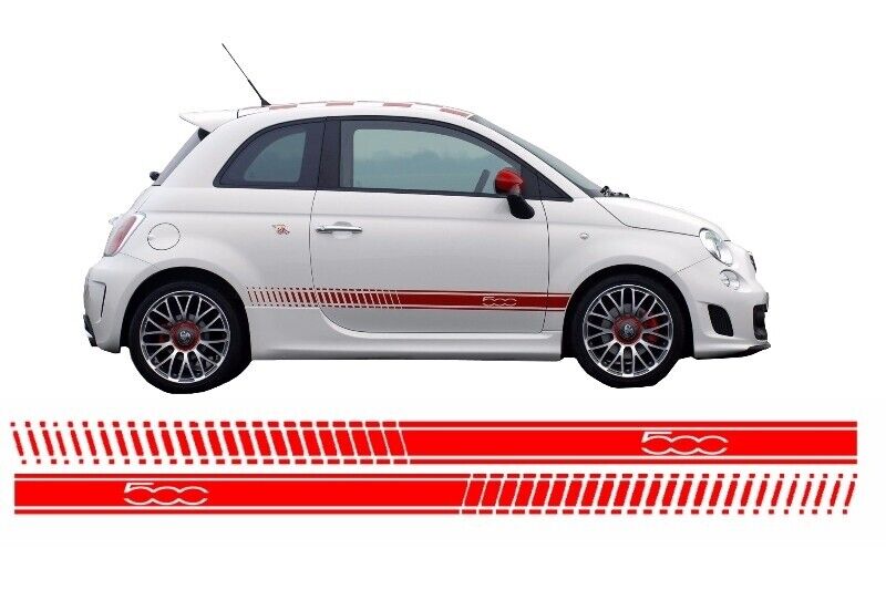 Decalcomanie laterali Adesivo in vinile rosso per Fiat 500 (2007+)