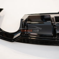 DIFFUSORE *RS-5 LOOK* per AUDI A5 dal 2017 per paraurti SLINE NERO LUCIDO ABS