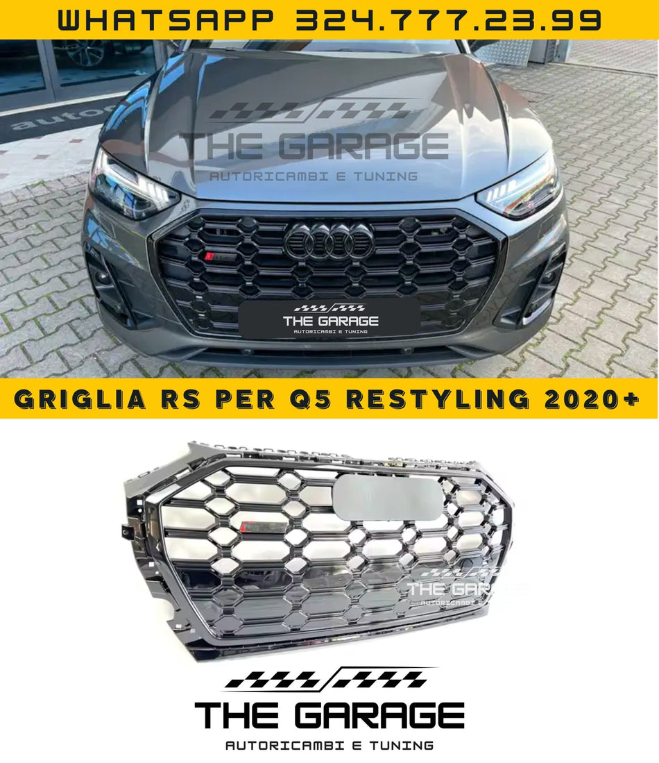 per AUDI Q5 restyling da 2020 -> GRIGLIA a Nido d'Ape "RS LOOK" RSQ5 NERO LUCIDO