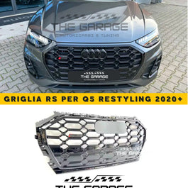 per AUDI Q5 restyling da 2020 -> GRIGLIA a Nido d'Ape "RS LOOK" RSQ5 NERO LUCIDO