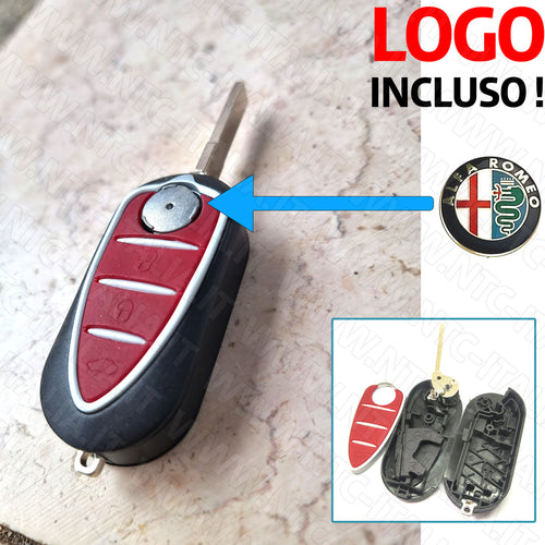 Telecomando Ricambio CHIAVE 3 Tasti in gomma e LOGO Alfa Romeo Mito Giulietta