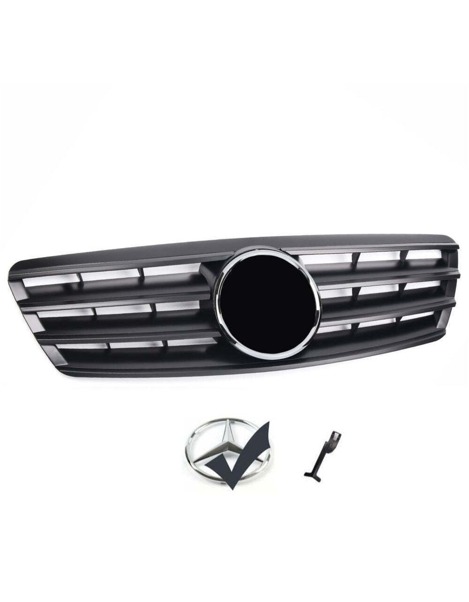 per Mercedes C W203 00-07 Griglia Anteriore Nero Opaco AMG