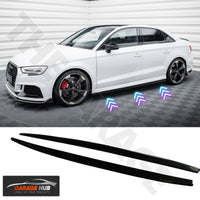 TOP SELLER Sotto Minigonne per AUDI A3 8P 8V 8Y *RS-Look* Laterali Nero ABS
