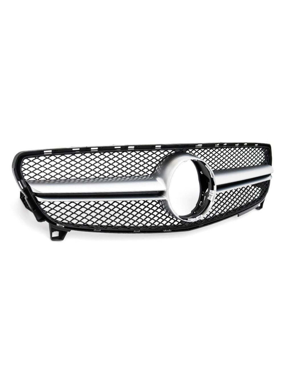 per Mercedes A W176 2015-2018 Griglia Radiatore Nero Argento AMG