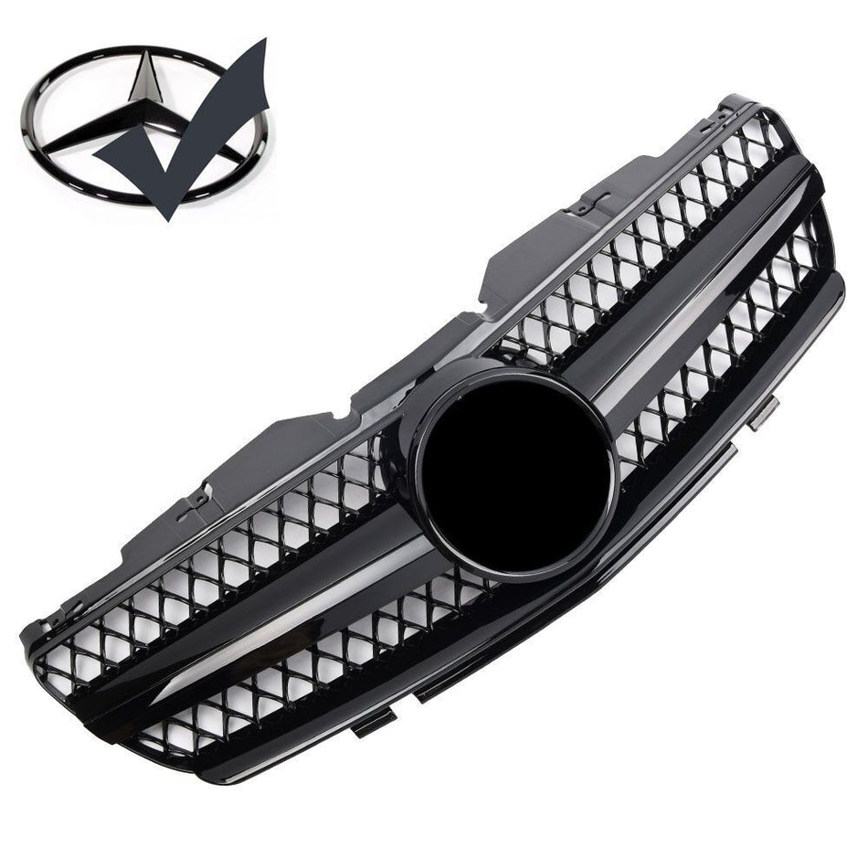 Griglia sportiva per Mercedes R230 SL 2001-2006 nero lucido AMG LOOK