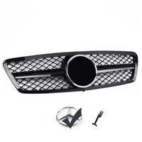 per Mercedes C W203 Griglia Radiatore Nero Lucido Nido d'ape AMG