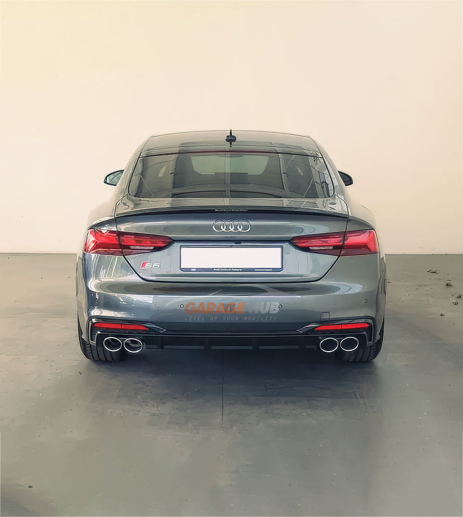 DIFFUSORE *S5 LOOK* per AUDI A5 dal 2021+ S-LINE Restyling NERO LUCIDO ABS