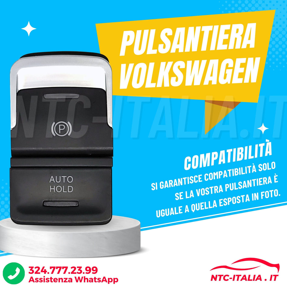 Tasto interruttore freno a mano pulsantiera per VW Volkswagen Golf VII 7 12-20