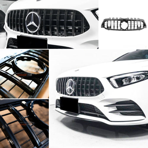 MERCEDES CLASSE A W177 +2018 -> GRIGLIA ANTERIORE "FULL BLACK" PANAMERICANA AMG