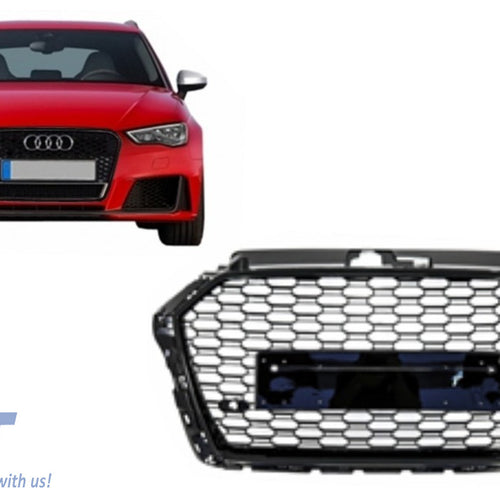 Griglia anteriore senza badge per AUDI A3 8V Facelift (2017-2018) RS3 Design Pia