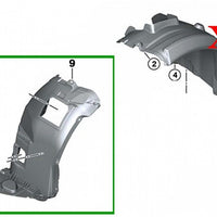 Rivestimento parafango anteriore SINISTRO per BMW Serie 3 E90 E91 LCI (2008-2011