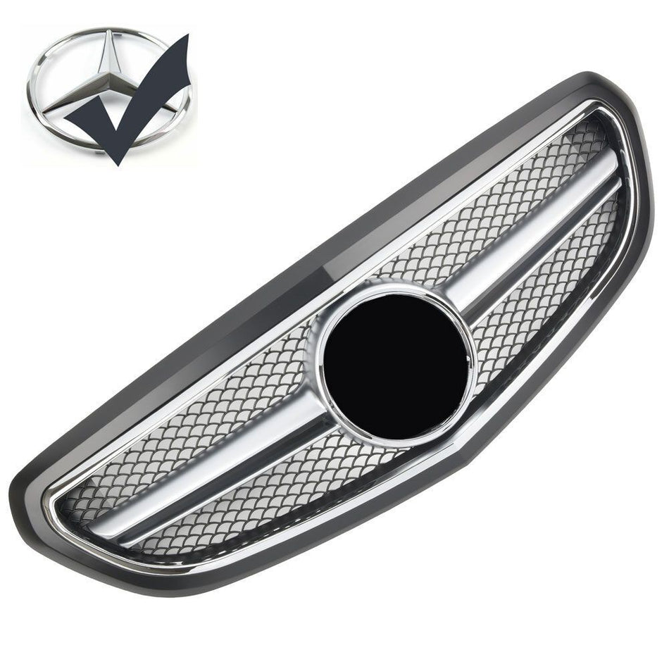 Griglia sportiva per Mercedes W212 S212 E DAL 2013 AVANTGARDE AMG OPTIK NERO ...