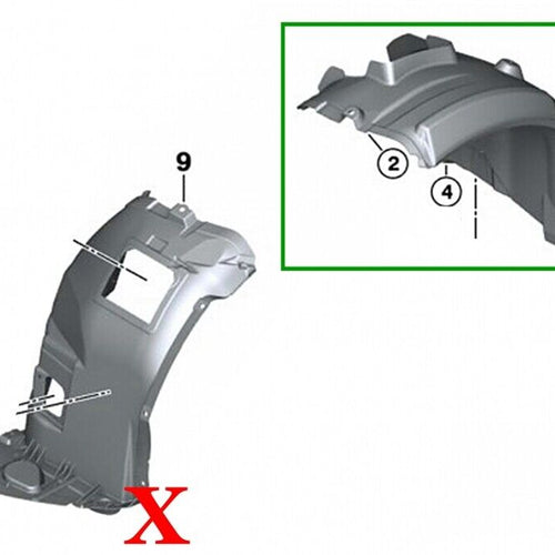 Rivestimento parafango anteriore SINISTRO per BMW Serie 3 E90 E91 (2004-2011) Be