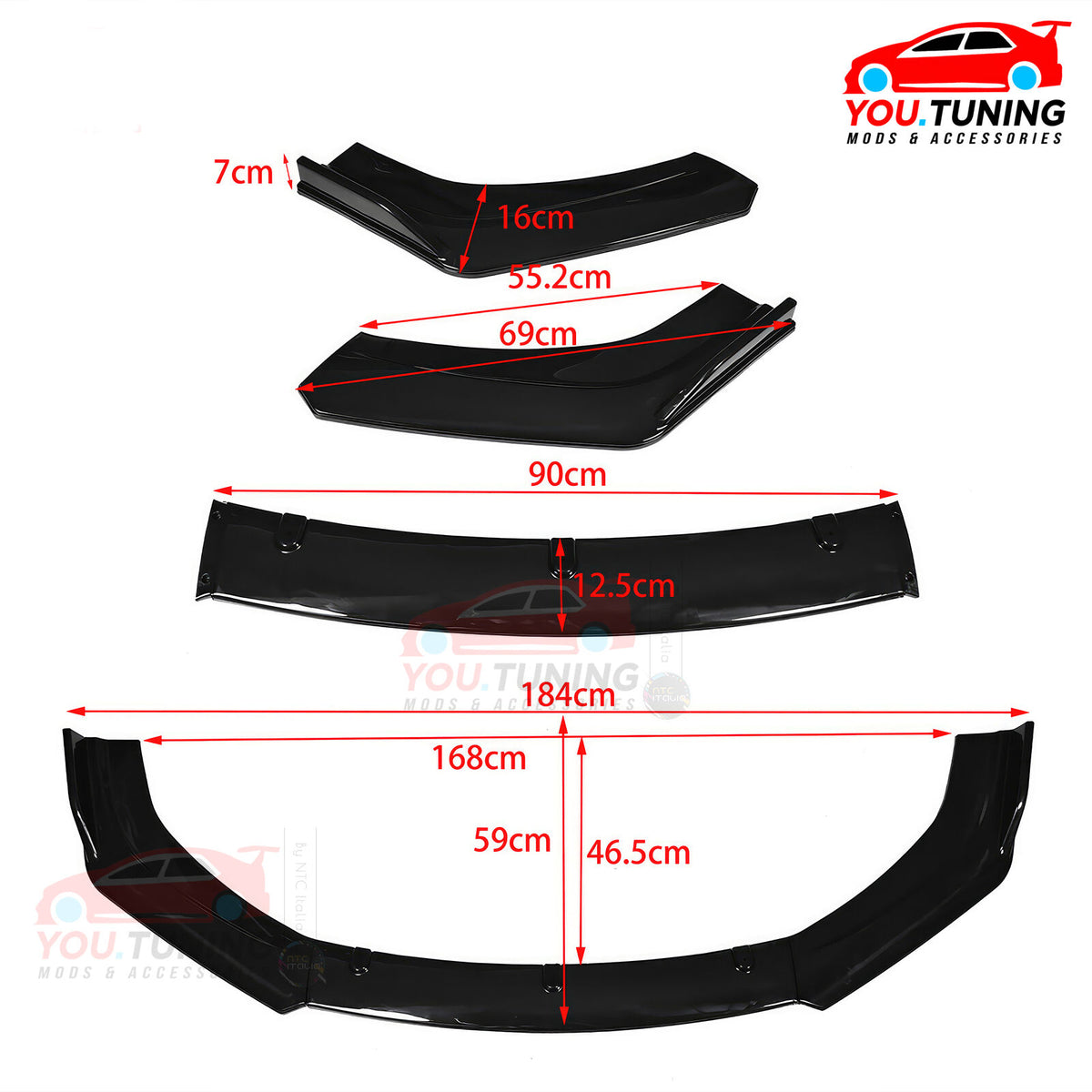 Splitter Frontale Sotto Paraurti per VW GOLF 6 7 MK6 MK7 GTI LINE – vista 2