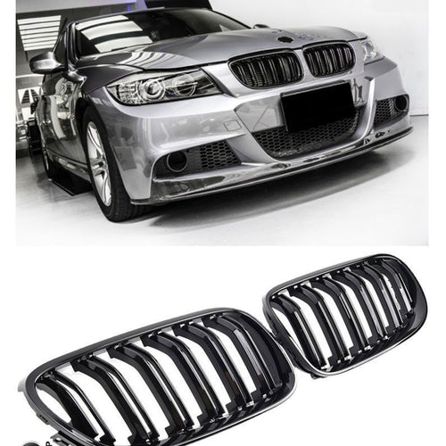 A per E90 E91 DAL 08 SPORT GRIGLIA RADIATORE DOPPIO PONTE NERO LUCIDO